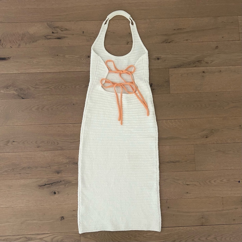 Wilfred Phair Halter Dress Aritzia Knit Beach Vacation Low Back Cloud Size Small - Picture 2 of 15
